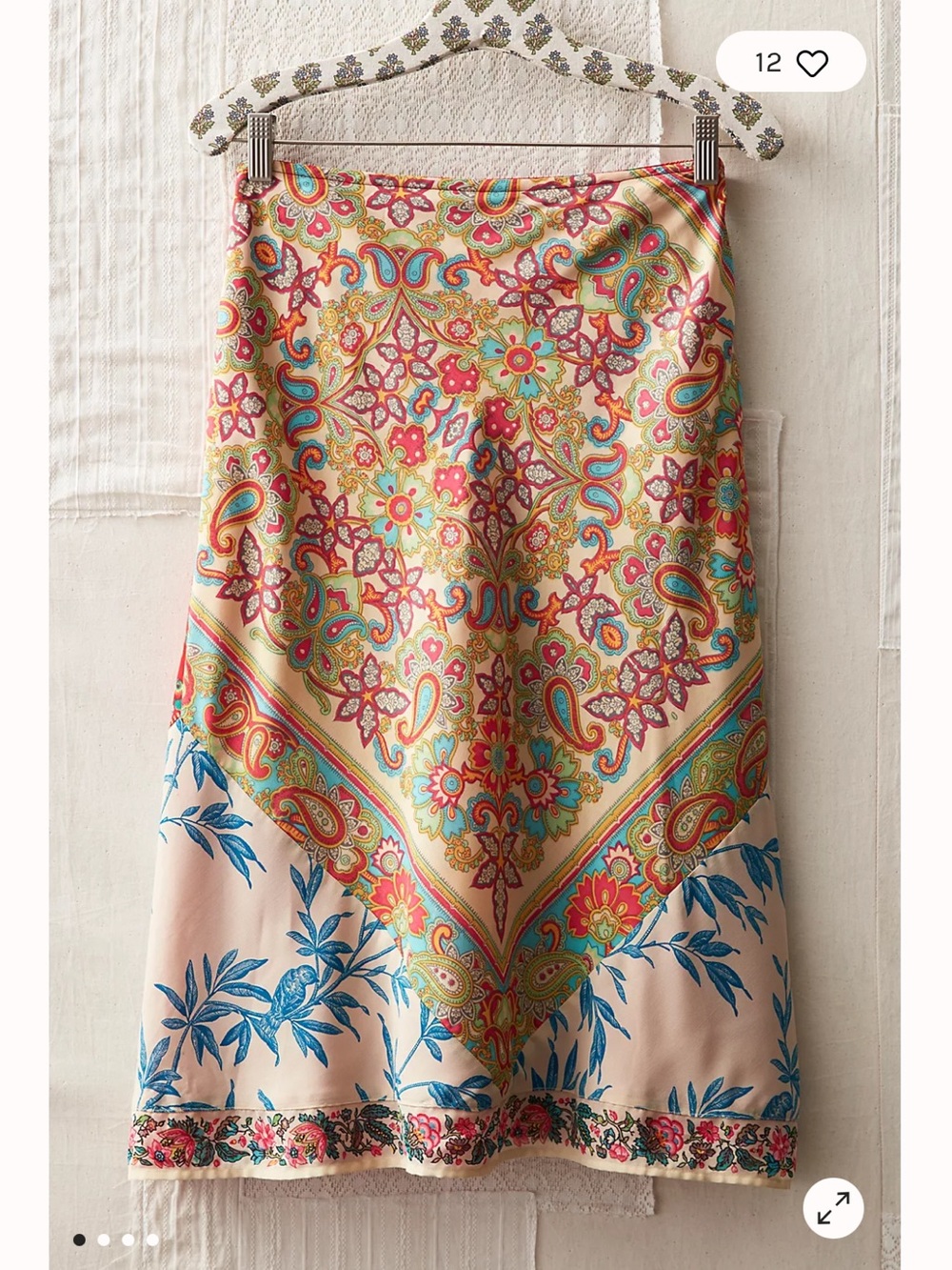 Y2K Free People Vintage: The Originals Paisley Print Midi Skirt Size 7